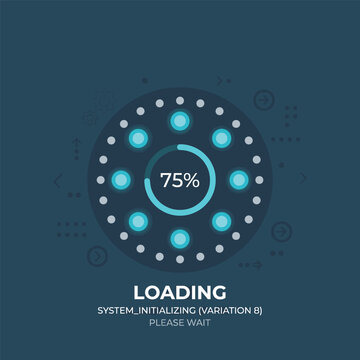 Loading System Initializing Loading Circle With Loading Gauge
