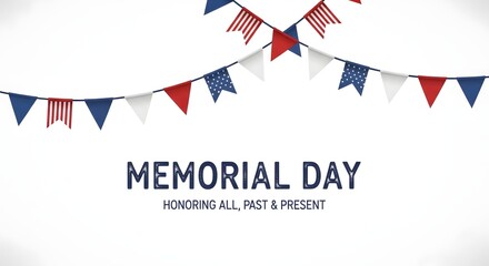 Obraz premium Festive memorial day banner patriotic american flags celebration for honoring heroes