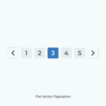 Flat Vector Pagination With Arrow Left With 1
