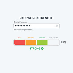 Fototapeta premium Password Strength Meter With Password Input Field
