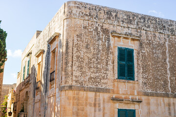 Fototapeta premium Historic fortified city of Mdina with ancient stone walls and architecture in Malta