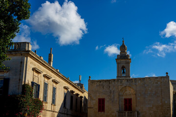 Fototapeta premium Historic fortified city of Mdina with ancient stone walls and architecture in Malta