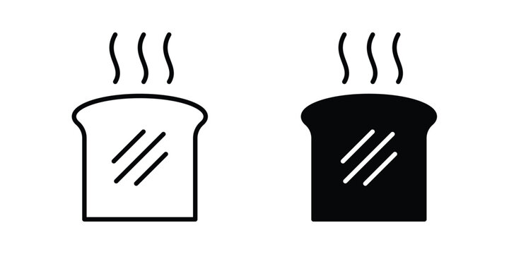 Breakfast bread icon concept. Thin line symbol. Solid icons
