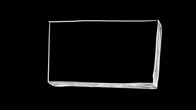 White chalk frame animation, transparent background