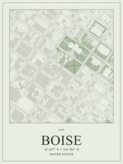 Boise united states city map minimalist poster design © Abir Creative Studio