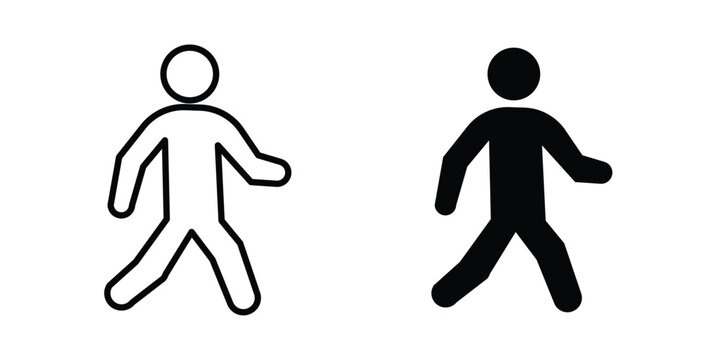 man walking icon concept. Thin line symbol. Solid icons