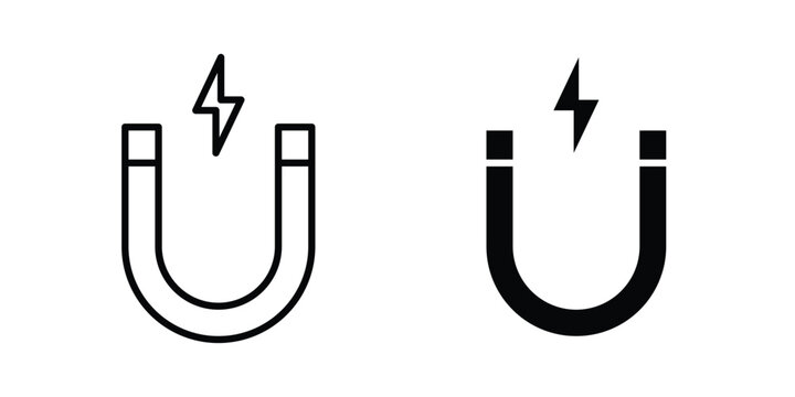 Magnet icon concept. Thin line symbol. Solid icons