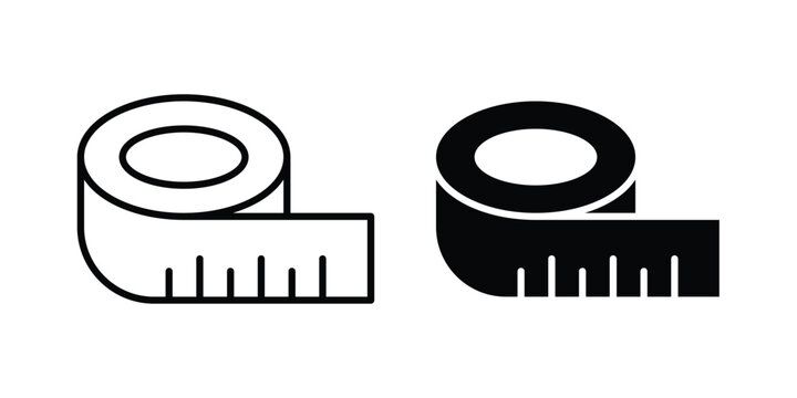 Measuring tape icon concept. Thin line symbol. Solid icons