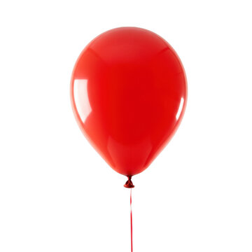 Single red balloon isolated on black background