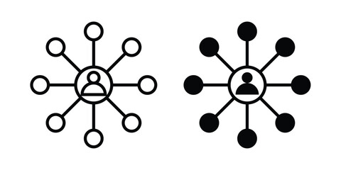 Networking icon concept. Thin line symbol. Solid icons © Win