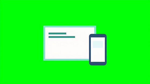 Flat design animation of a digital tablet and smartphone representing responsive web design and technology