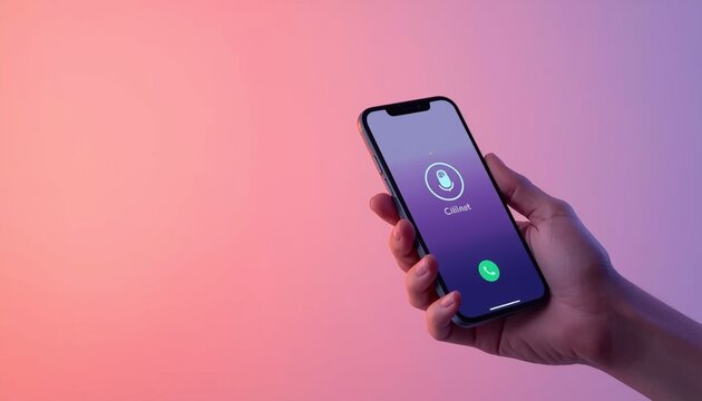 Digital banking concept with contactless payment via smartphone, smooth gradients, modern lifestyle, space for text.