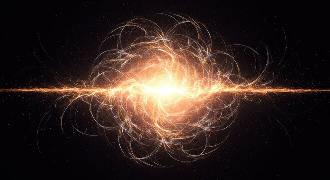A complex digital rendering of swirling light and deep space, representing boundless energy, eternity, and infinite mathematical possibility, energy, boundless, future