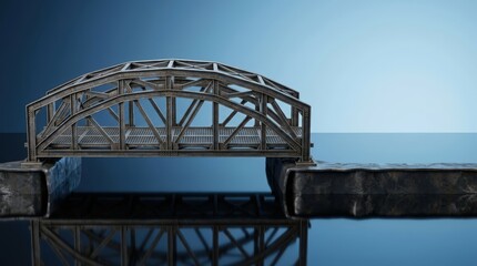 Naklejka premium Object Only Composition of Sturdy Metallic Bridge Structure Span