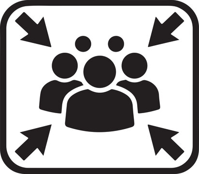 Meeting point icon vector for location marker gathering place navigation symbol and public information concept simple minimal outline on white background