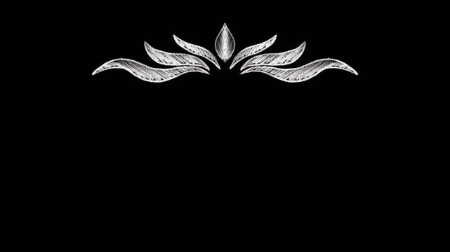 White retro chalk frame, animation, transparent background