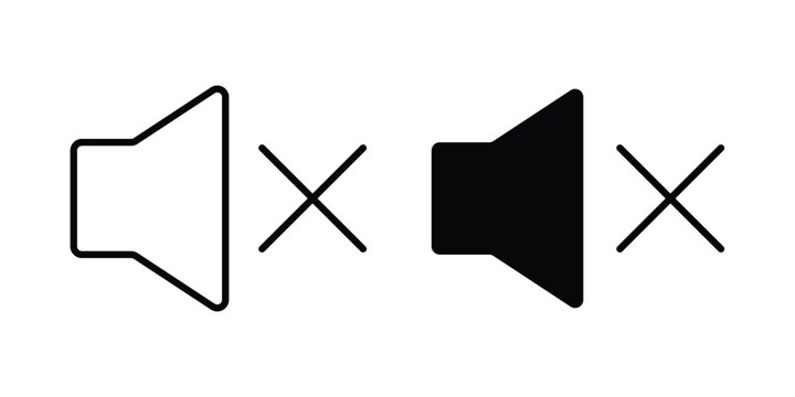 Silent icon concept. Thin line symbol. Solid icons