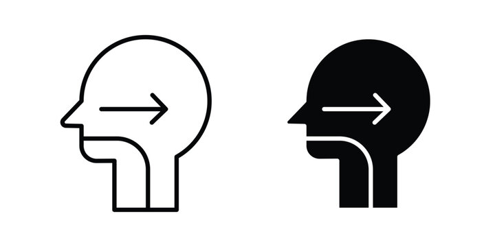 Swallowing reflex icon concept. Thin line symbol. Solid icons