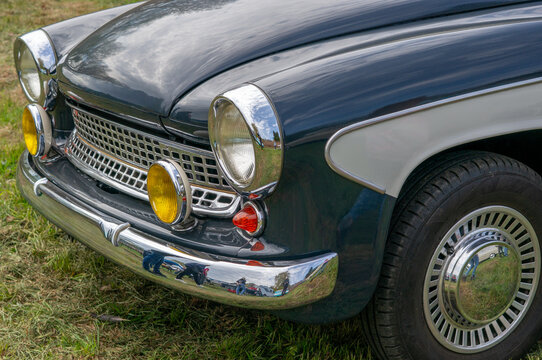 vintage car detail black Wartburg 311 from eisenach in east germany