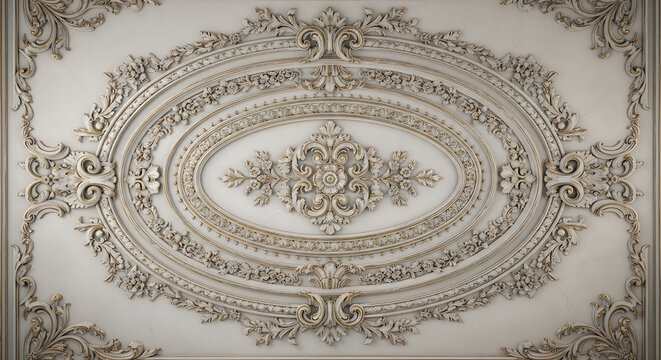 Ornate ceiling medallion detailed architectural design for interior spaces