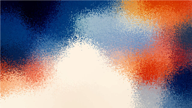 Vector Abstract Composition in Shades of Blues and Oranges 