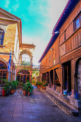 Fototapeta premium Lesbos Island - Greece, December 20, 2025, Mantamados is a town and former municipality on the island of Lesbos in the North Aegean region of Greece.