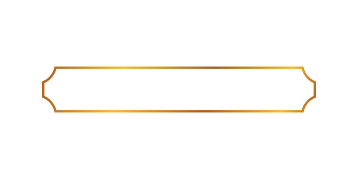Golden outline decorative label banner frame blank luxury tag border design element