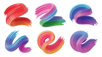 Fototapeta premium Colorful abstract swirl logo vector set, dynamic gradient wave shapes for modern branding, tech identity, creative business, and fluid design concepts