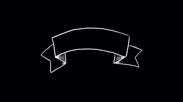 Retro ribbon doodle chalk animation