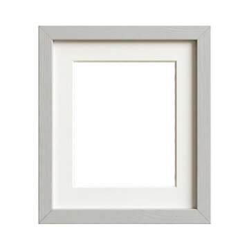 A white picture frame on transparent background for showcasing artwork or photos
