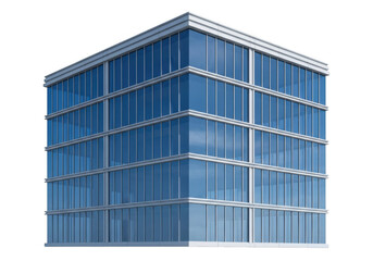 Fototapeta premium Modern five story office building with glass facade isolated on transparent background