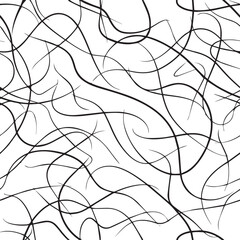 Obraz premium Interwoven Abstract Black Lines Create a Fluid Curvilinear Pattern for Design and Art.
