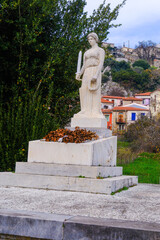 Obraz premium Lesvos Island - Greece, December 20, 2025, Agiasos is a traditional medieval village on Lesvos island, Greece.