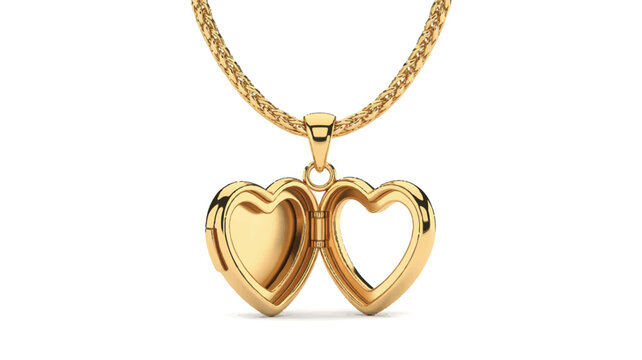 gold heart shaped locket on a chain