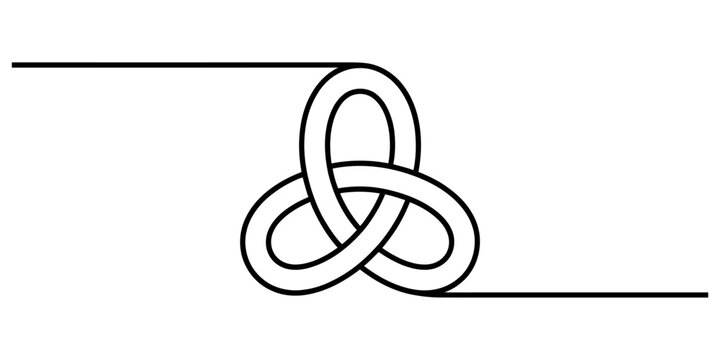 A single continuous black line forming a complex celtic trinity knot symbol isolated against a plain white background Vector, illustration