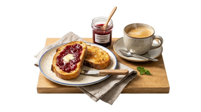 Honey tea and toast are a nice breakfast