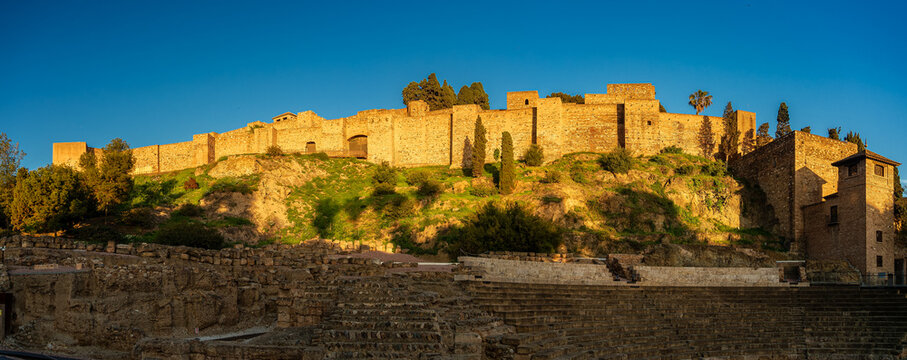 Alcazaba of malaga fortress and roman theatre ruins