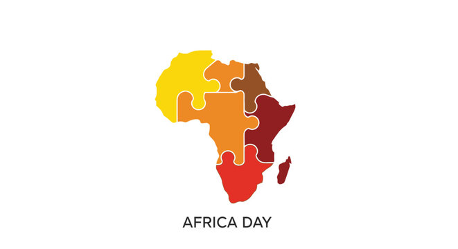 Africa continent jigsaw puzzle pieces.