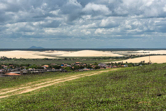 Serrote de Jericoacoara trail along the coast and beaches from Jericoacoara to Pedra Furada in Ceara State of Brazil