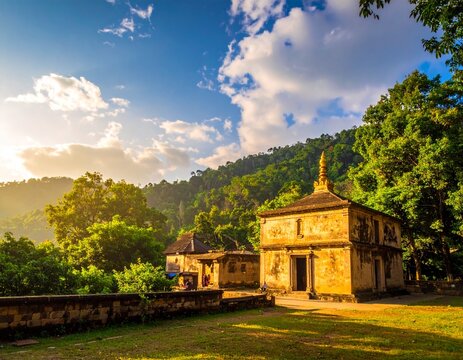 Rangapahar Temple Area Dimapur Nagaland Forest Temple Scenic Hills Spiritual Nature Landscape