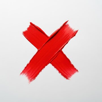 A large red X mark drawn heavily over white paper, symbolizing error, failure, and the need for correction or change in process or strategy, cross, unexpected, mistake