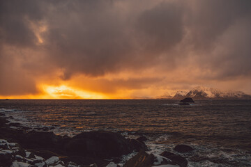 Obraz premium Lofoten islands in winter