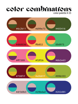 Color palette with hex codes, modern color combinations for graphic design, branding kit, and UI/UX swatches.
