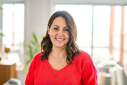 Senior woman relaxing at home apartment