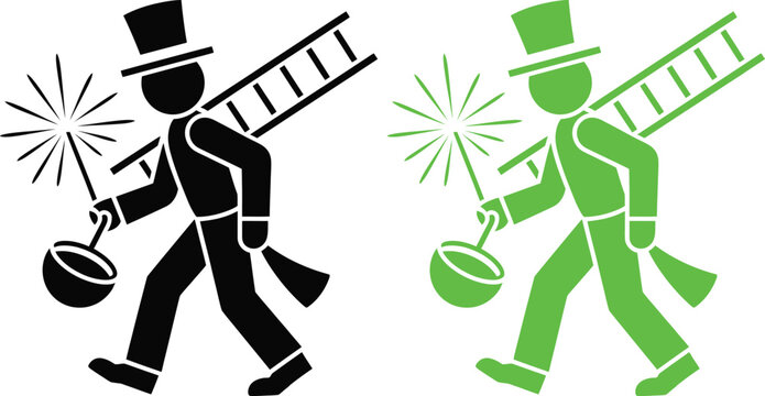 Contrasting magicians performing with fire and sparklers in black and green