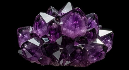Fototapeta premium Amethyst crystal cluster gemstone mineral.