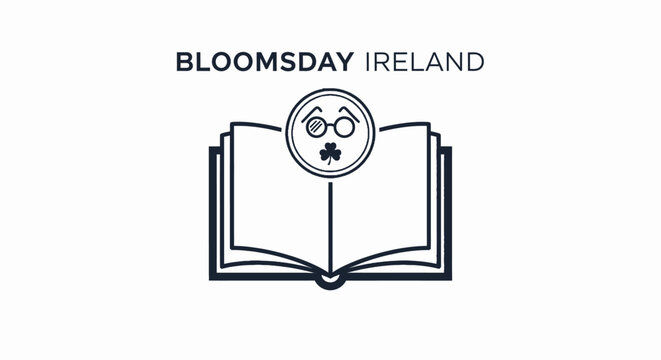 Open Book with Shamrock Emblem Ireland.