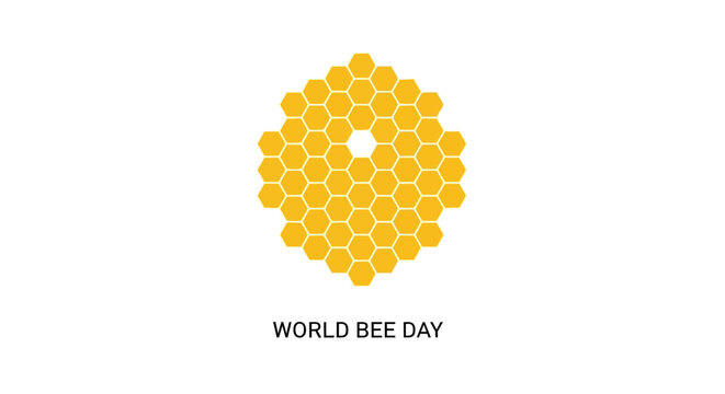 World Bee Day Honeycomb Icon Symbol.