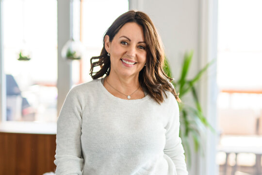 Senior woman relaxing at home apartment