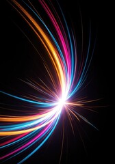 Obraz premium Intense, energetic background featuring swirling, vibrant streaks of light and color, perfect for digital design and high-speed concepts, fire, streak, dramatic